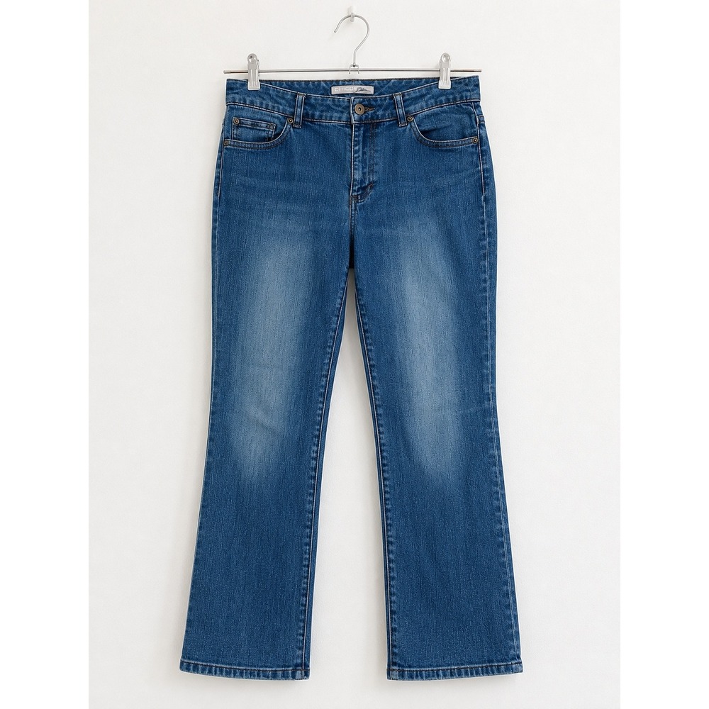 Chicos Platinum Ultimate Fit Slim Leg Blue Jeans Size 2 (12) Inseam 30.5 Stretch